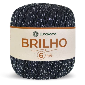 Fio EuroRoma Brilho Prata na cor Prata-Preto