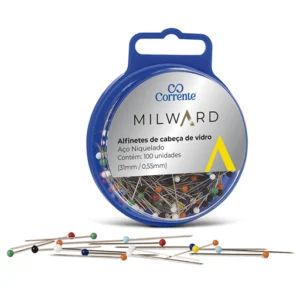 Alfinete com Cabeça de Vidro Corrente (100 UN)